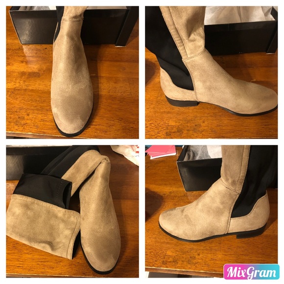 NEW Shoe’N Tale Beige Over knee stretch boots 9 - Picture 8 of 8